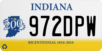 IN license plate 972DPW