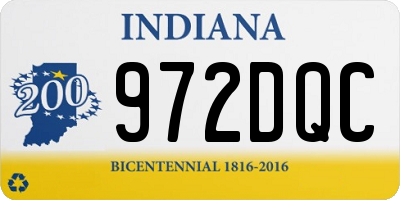 IN license plate 972DQC