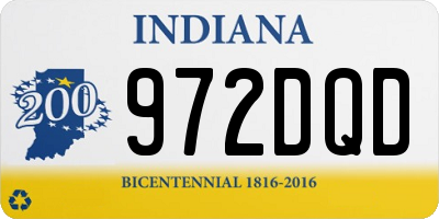 IN license plate 972DQD