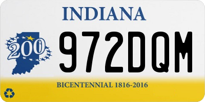 IN license plate 972DQM