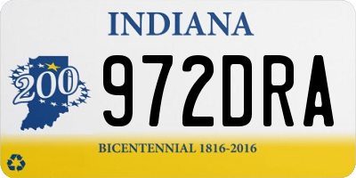 IN license plate 972DRA