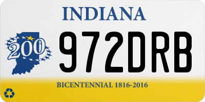 IN license plate 972DRB