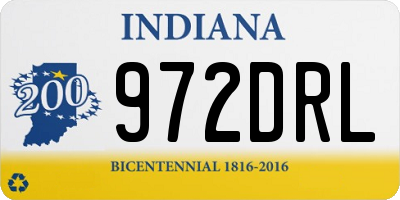 IN license plate 972DRL