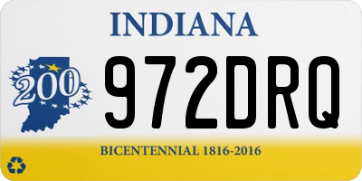 IN license plate 972DRQ