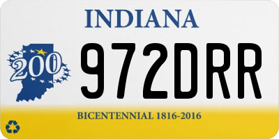 IN license plate 972DRR