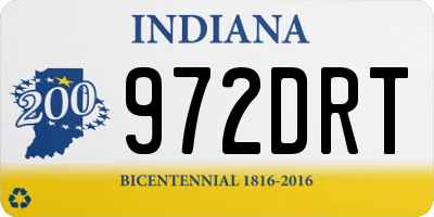 IN license plate 972DRT