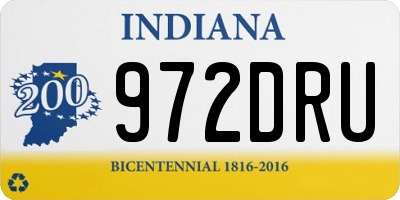 IN license plate 972DRU