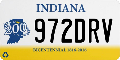 IN license plate 972DRV