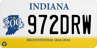 IN license plate 972DRW