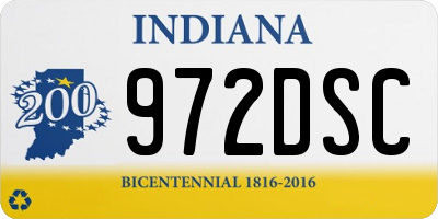 IN license plate 972DSC