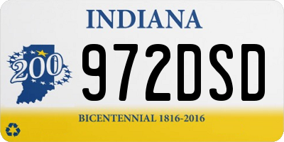 IN license plate 972DSD