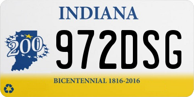 IN license plate 972DSG