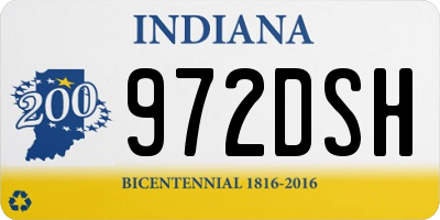 IN license plate 972DSH