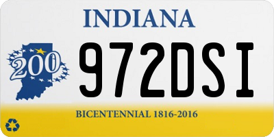 IN license plate 972DSI