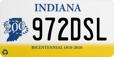 IN license plate 972DSL