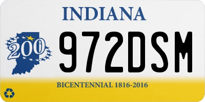IN license plate 972DSM