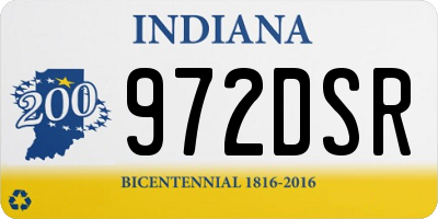 IN license plate 972DSR