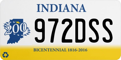 IN license plate 972DSS