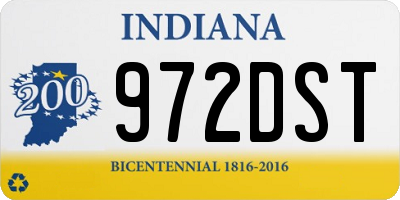 IN license plate 972DST