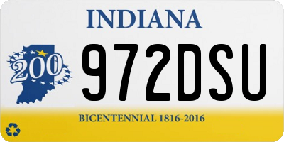 IN license plate 972DSU