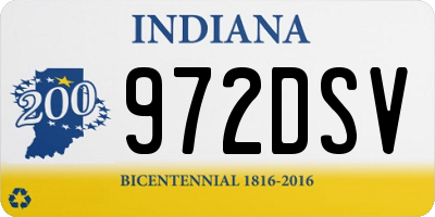IN license plate 972DSV