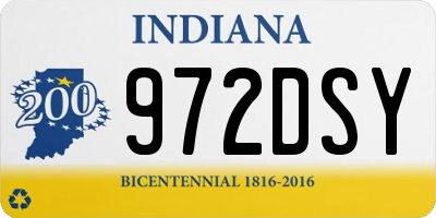 IN license plate 972DSY