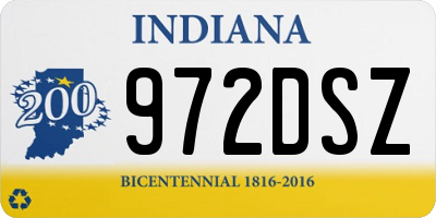 IN license plate 972DSZ