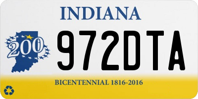 IN license plate 972DTA