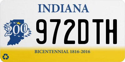 IN license plate 972DTH