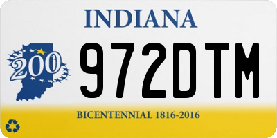 IN license plate 972DTM