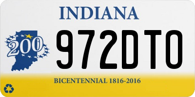 IN license plate 972DTO