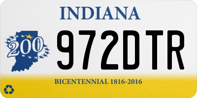 IN license plate 972DTR