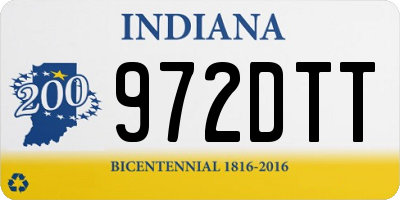 IN license plate 972DTT