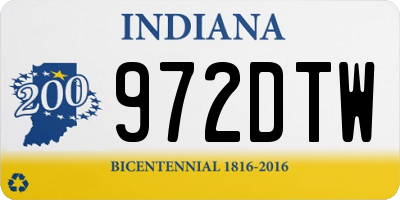 IN license plate 972DTW