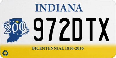 IN license plate 972DTX