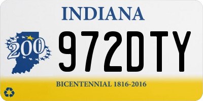 IN license plate 972DTY