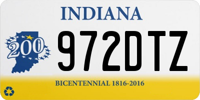 IN license plate 972DTZ