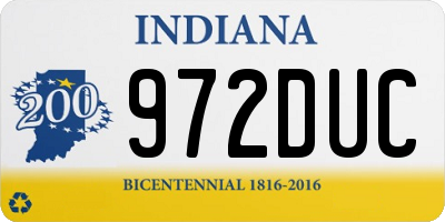IN license plate 972DUC