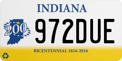 IN license plate 972DUE