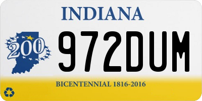IN license plate 972DUM