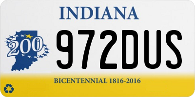 IN license plate 972DUS