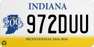 IN license plate 972DUU