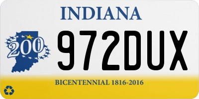 IN license plate 972DUX
