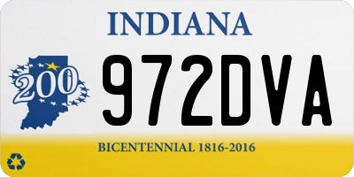 IN license plate 972DVA