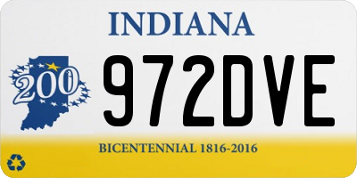 IN license plate 972DVE