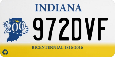 IN license plate 972DVF