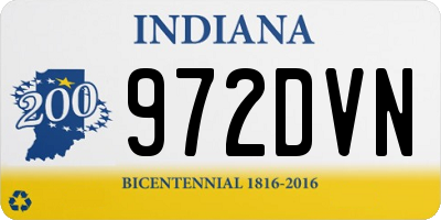 IN license plate 972DVN