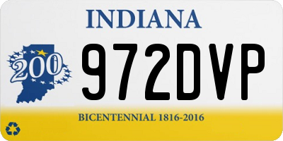 IN license plate 972DVP