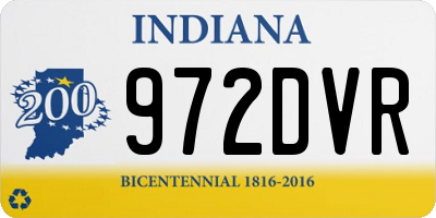 IN license plate 972DVR