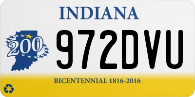 IN license plate 972DVU